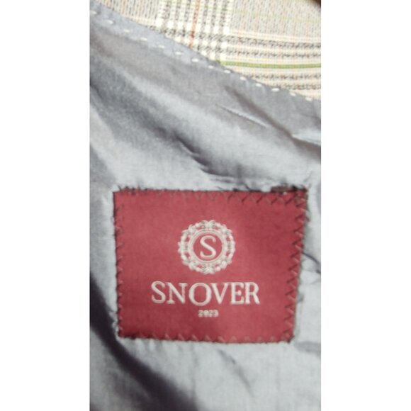 Snover Light Grey Check Blazer Men's Size 40 Modern Tailored Jacket - Picture 11 of 13